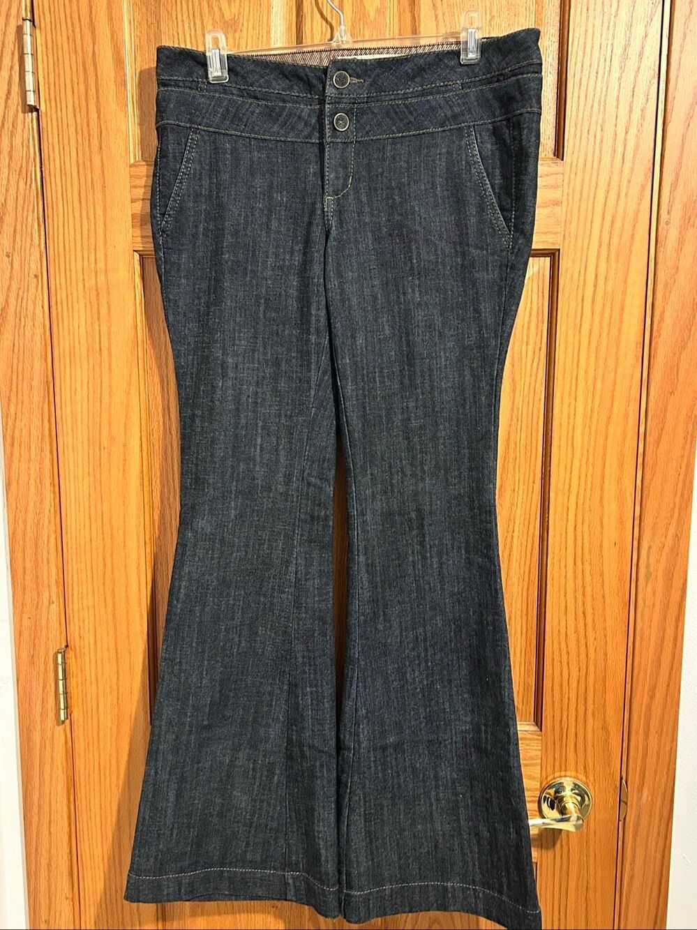 Boom Boom Jeans Womens Juniors Size 11 Flare Dark Wash Wide Leg Y2K Wide Pants